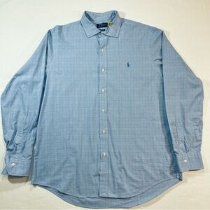 Polo Ralph Lauren Pony Logo Classic Fit Button Down Blue Check Shirt Men’s XL